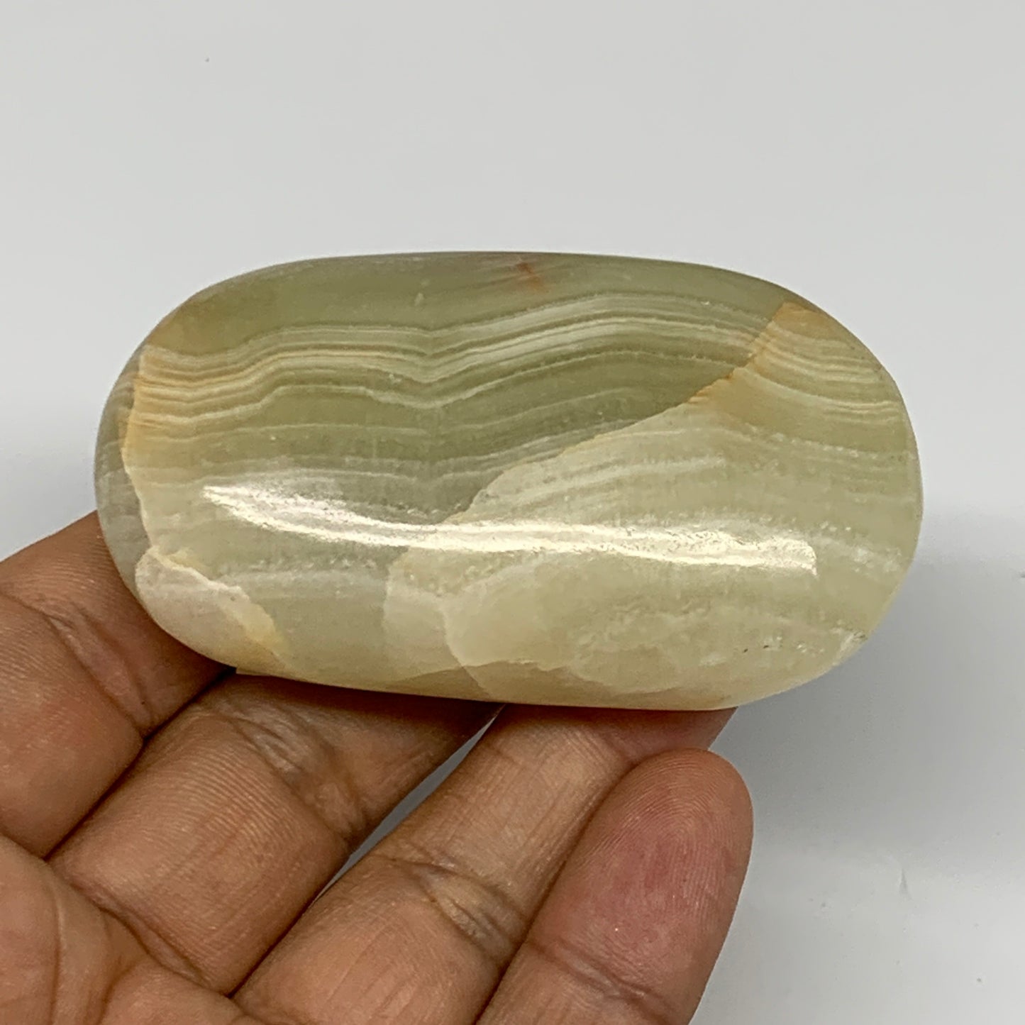 92.3g, 2.7"x1.5"x0.8" Natural Onyx Palm-Stone Reiki @Afghanistan, B24638