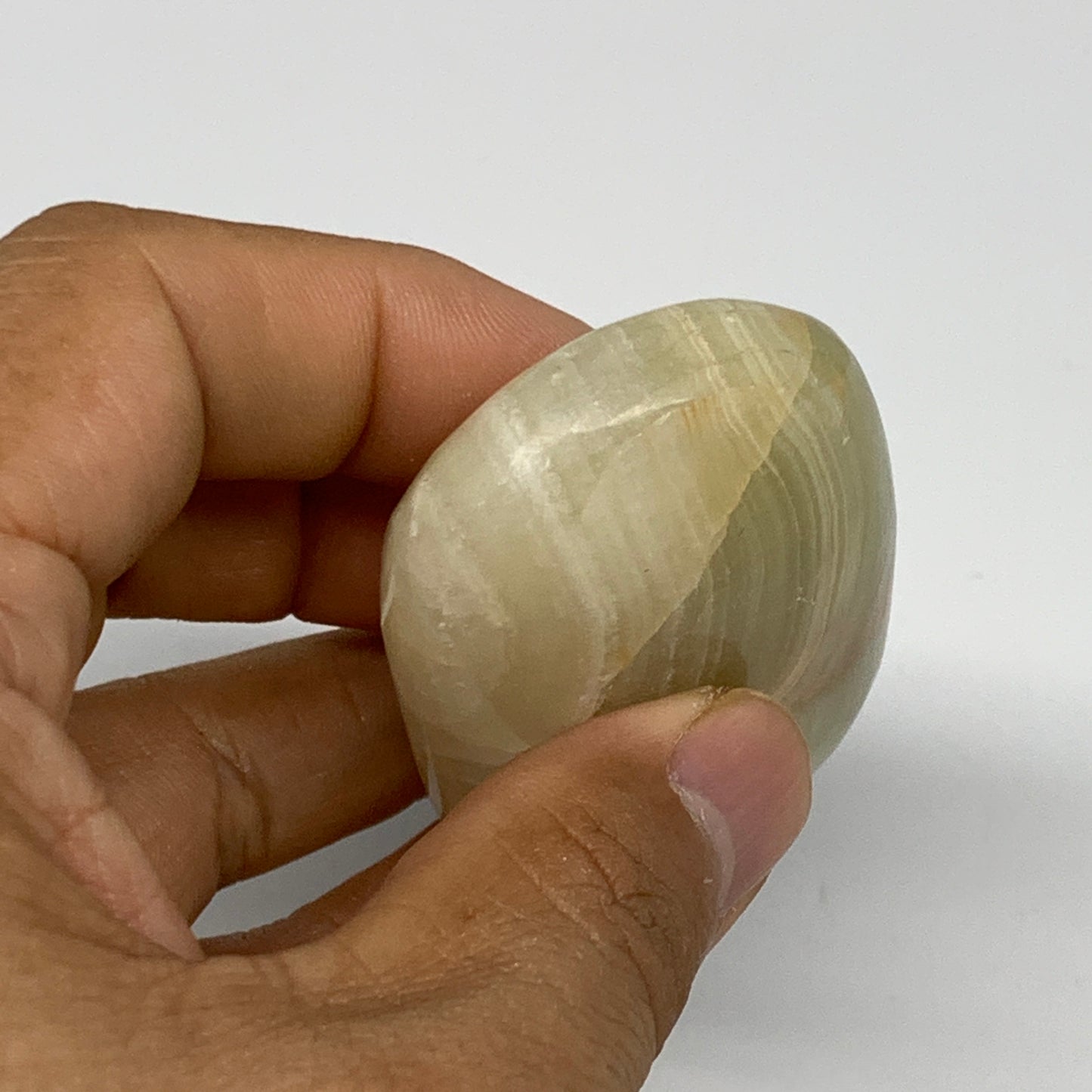 92.3g, 2.7"x1.5"x0.8" Natural Onyx Palm-Stone Reiki @Afghanistan, B24638