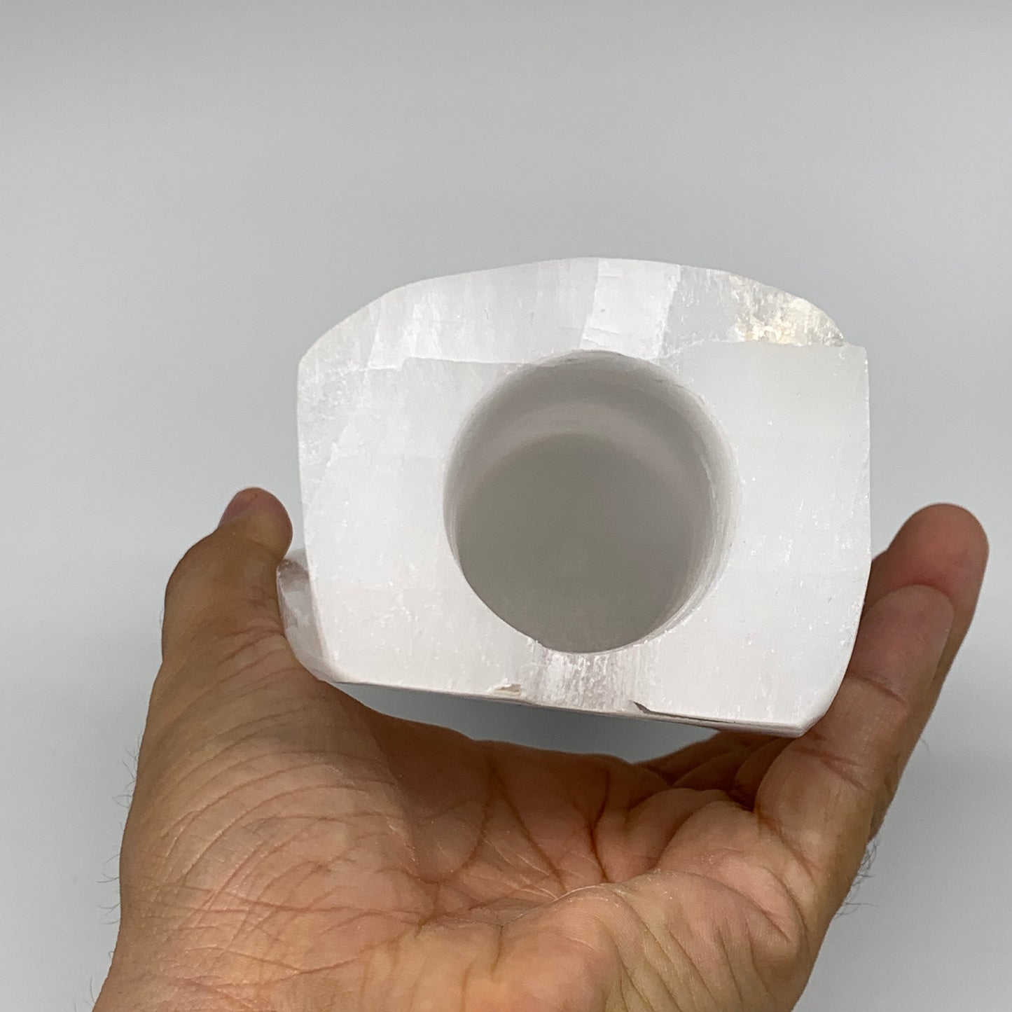 818g, 6.5"x3.6"x2.1" White Selenite (Satin Spar) Angel Lamps @Morocco,B9475