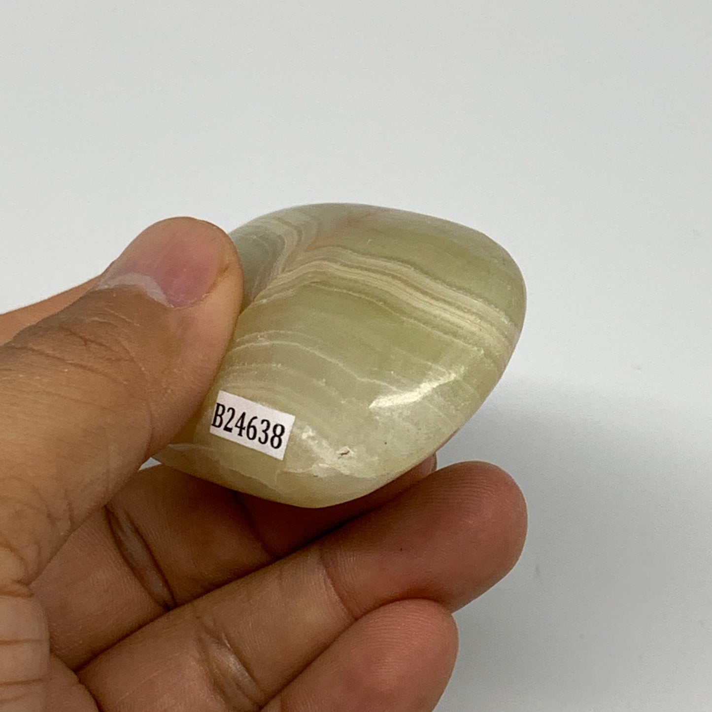 92.3g, 2.7"x1.5"x0.8" Natural Onyx Palm-Stone Reiki @Afghanistan, B24638