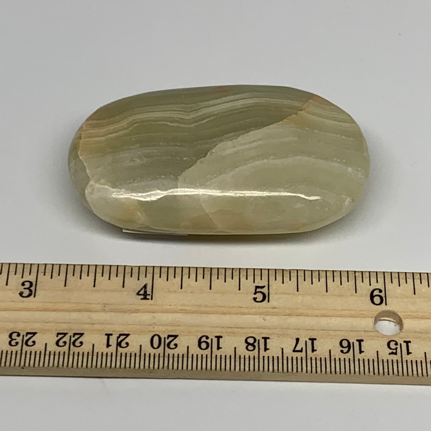 92.3g, 2.7"x1.5"x0.8" Natural Onyx Palm-Stone Reiki @Afghanistan, B24638