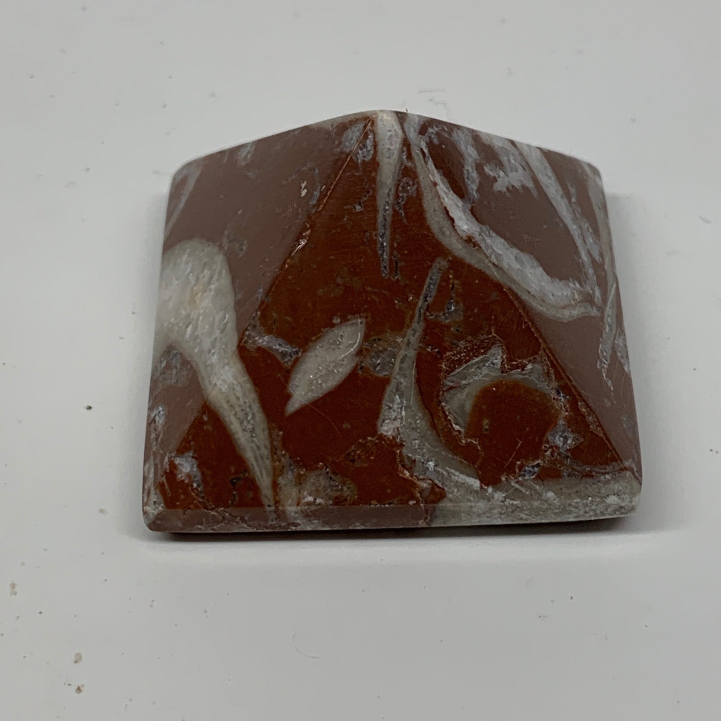 57g,1.2"x1.6" Natural Untreated Red Shell Fossils Pyramid Reiki Energy, F1218