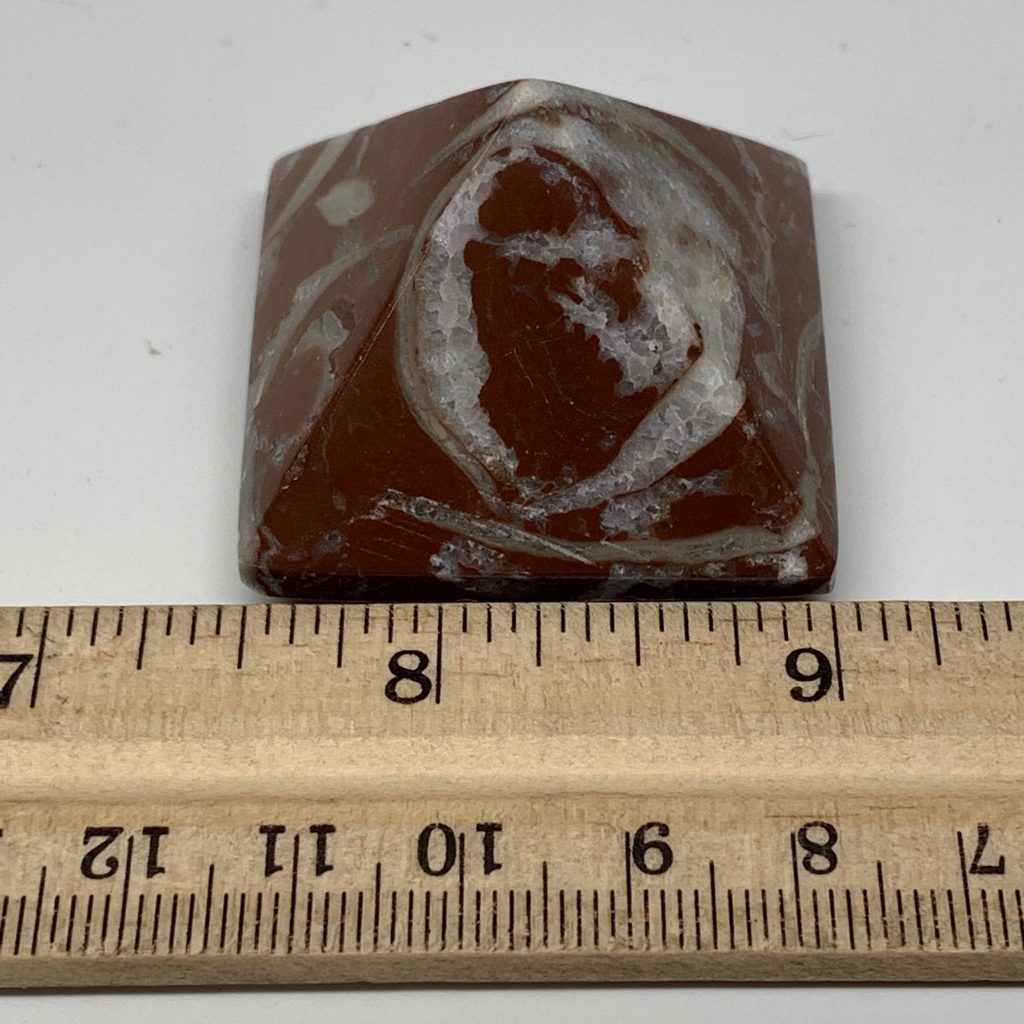 57g,1.2"x1.6" Natural Untreated Red Shell Fossils Pyramid Reiki Energy, F1218