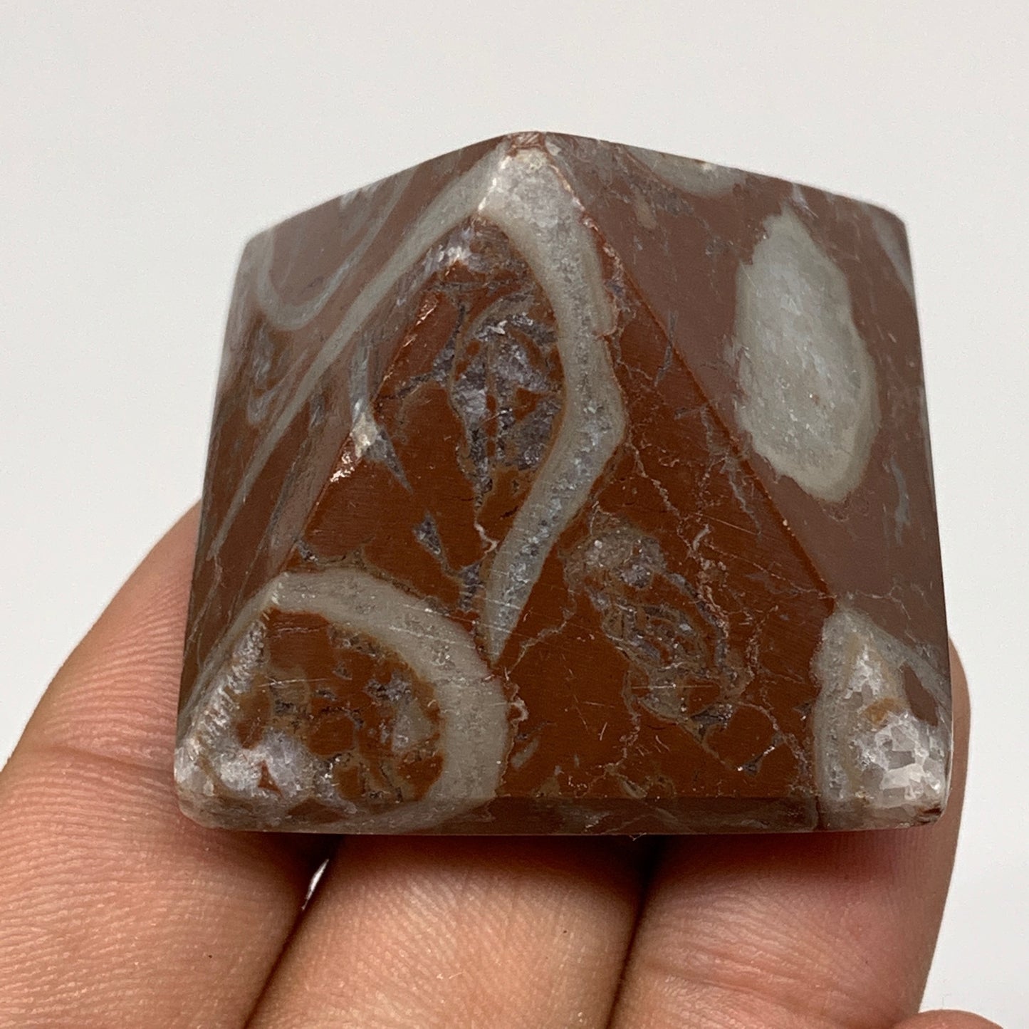 54.8g,1.2"x1.5" Natural Untreated Red Shell Fossils Pyramid Reiki Energy, F1219