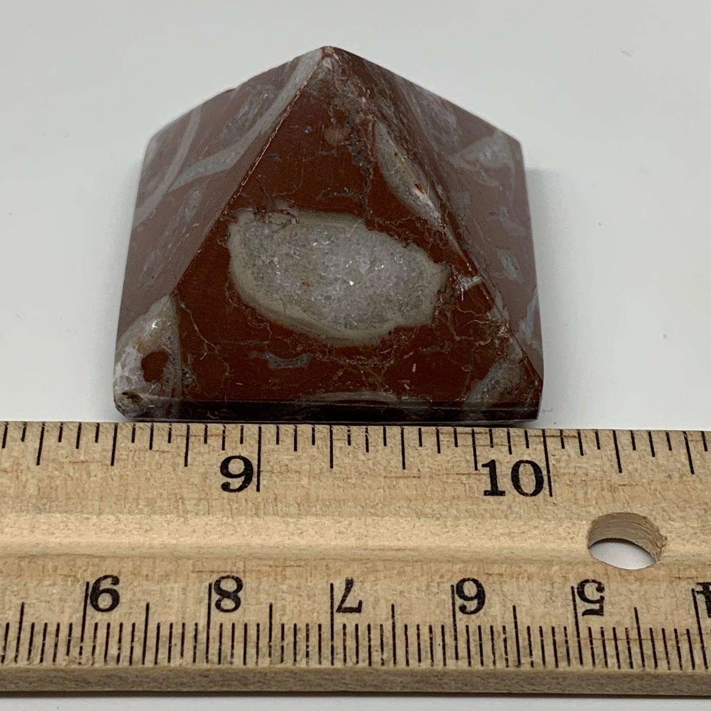 54.8g,1.2"x1.5" Natural Untreated Red Shell Fossils Pyramid Reiki Energy, F1219