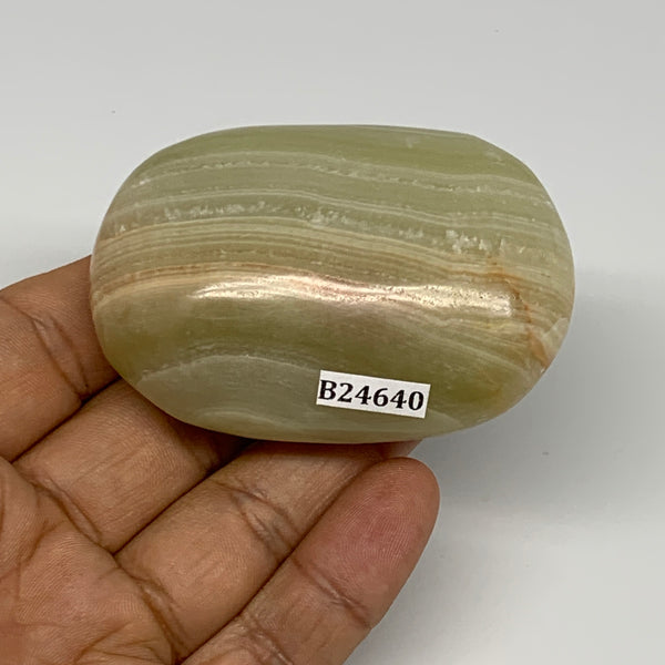 124.6g, 2.6"x1.8"x1.1" Natural Onyx Palm-Stone Reiki @Afghanistan, B24640