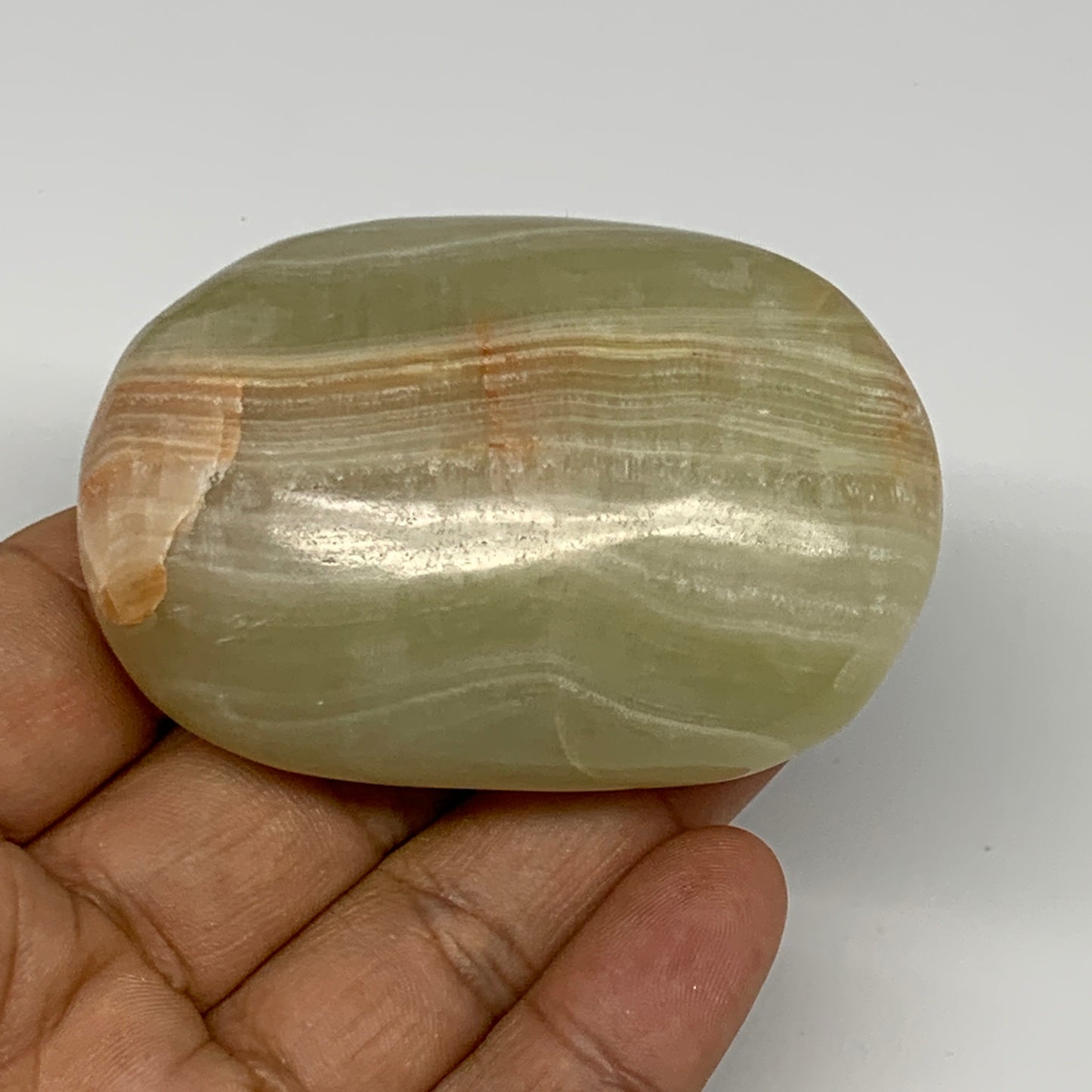 124.6g, 2.6"x1.8"x1.1" Natural Onyx Palm-Stone Reiki @Afghanistan, B24640