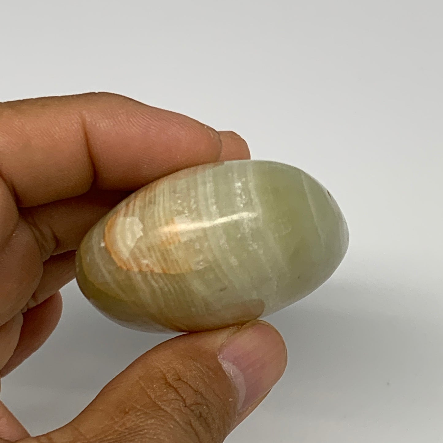 124.6g, 2.6"x1.8"x1.1" Natural Onyx Palm-Stone Reiki @Afghanistan, B24640