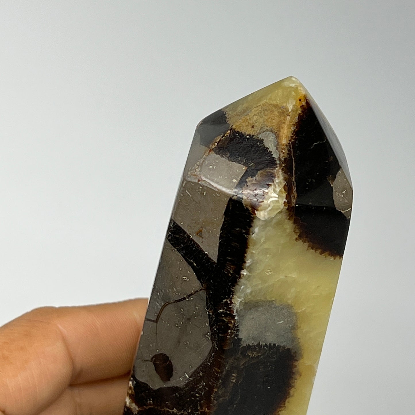 520g,7.4"x1.9"x1.5"Natural Septarian Double Point Crystal @Madagascar, B19834