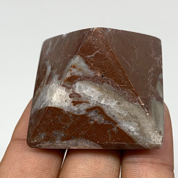 58.7g,1.2"x1.6" Natural Untreated Red Shell Fossils Pyramid Reiki Energy, F1223
