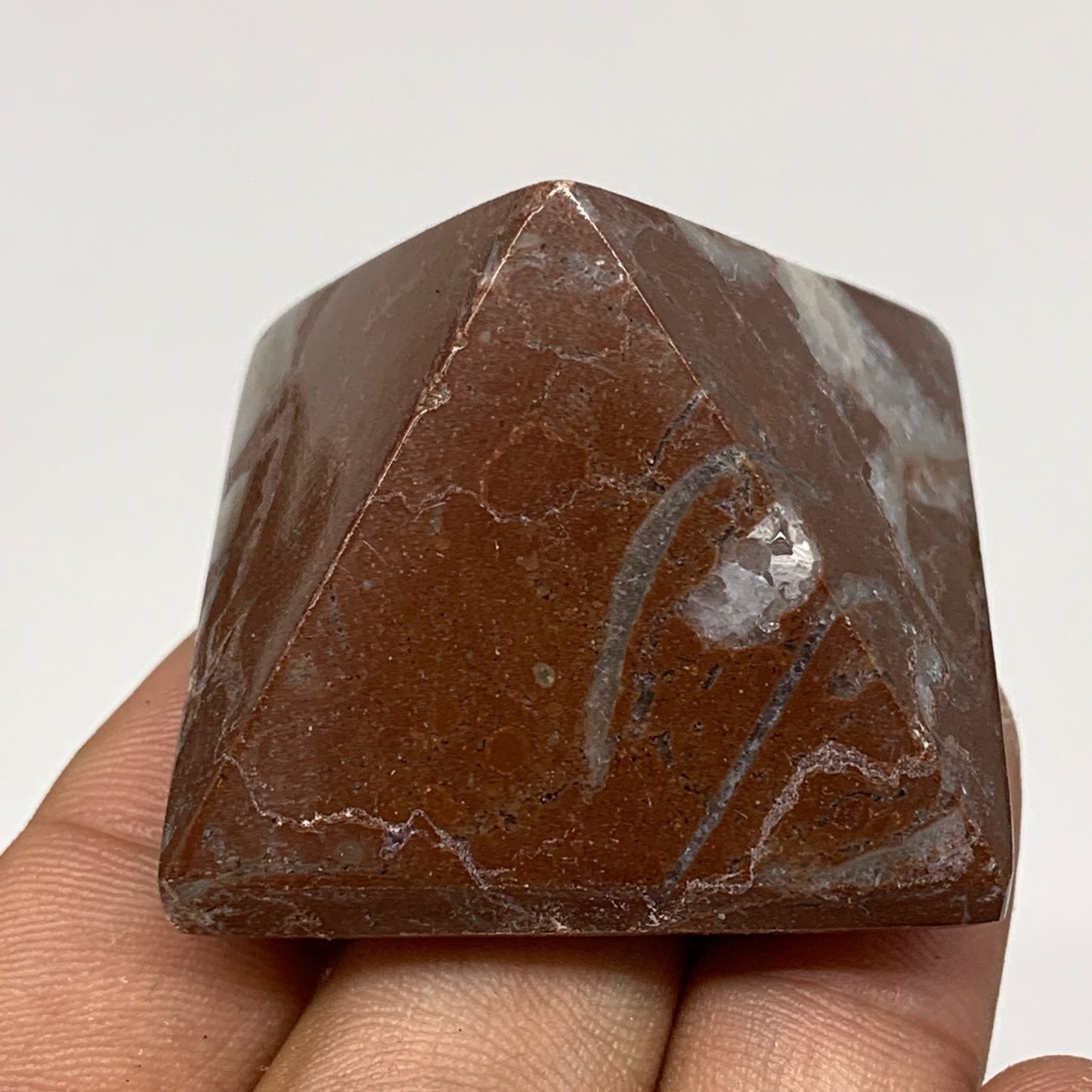 58.7g,1.2"x1.6" Natural Untreated Red Shell Fossils Pyramid Reiki Energy, F1223