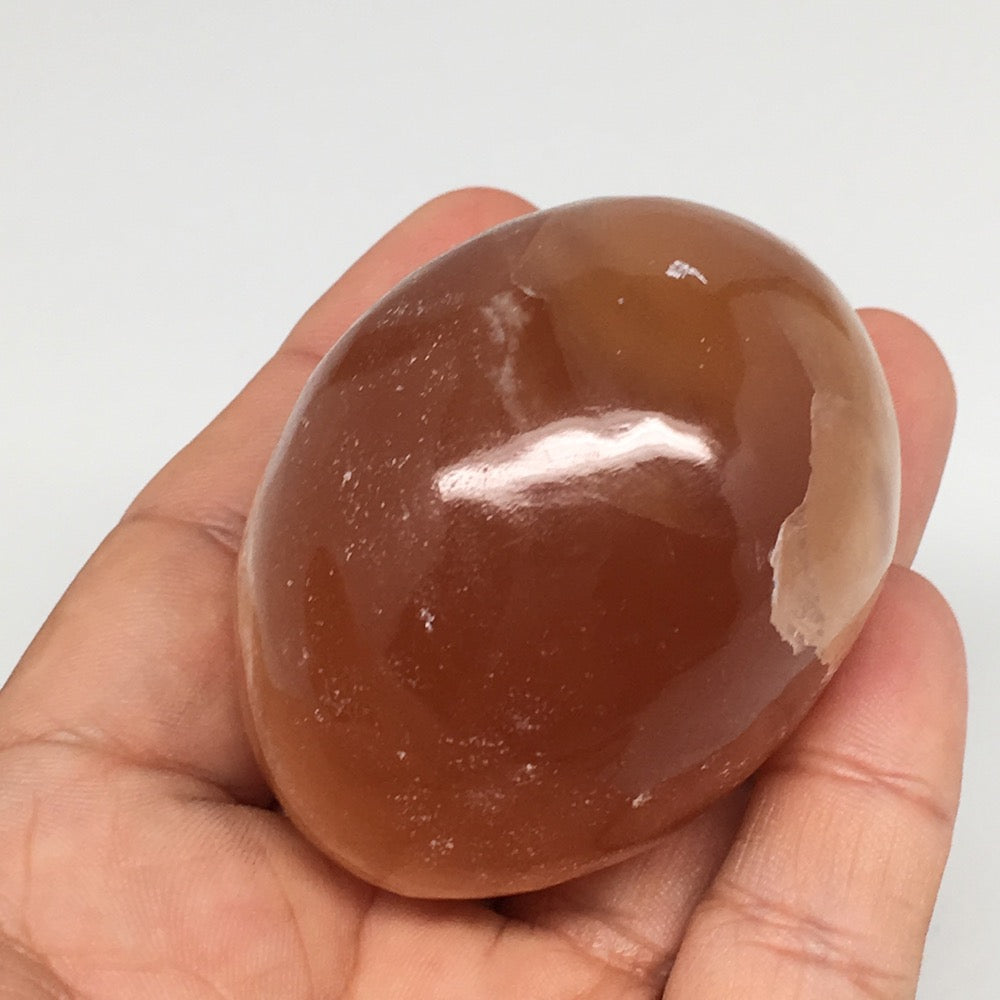 155.3g, 2.2"x1.7" Honey Color Onyx Polished Small Eggs from Morocco, MF3379