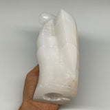 1252g,7"x3.9"x2.5" White Selenite (Satin Spar) Angel Lamps @Morocco,B9477
