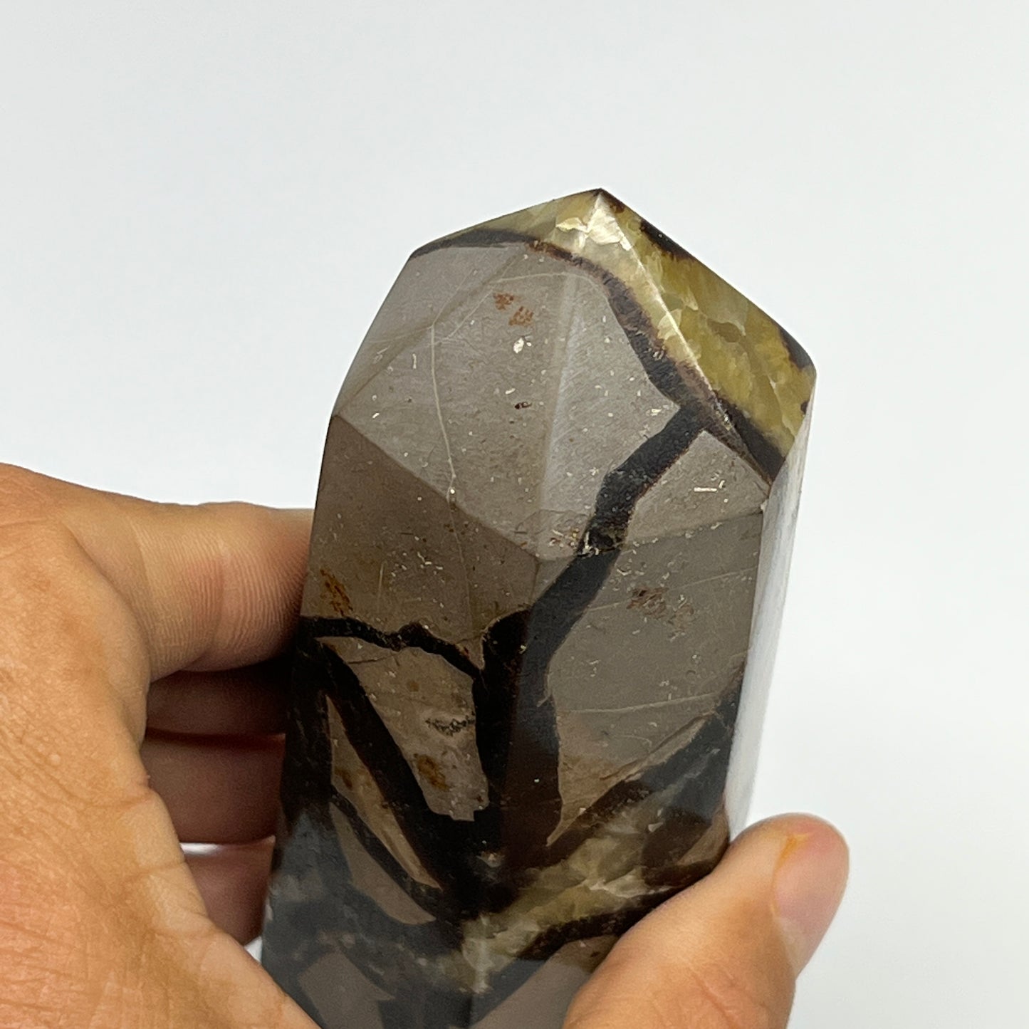 448.9g,5.9"x1.8"x1.6"Natural Septarian Double Point Crystal @Madagascar, B19835