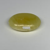 114.9g, 2.7"x1.8"x0.9", Lemon Calcite Palm-Stone Crystal Polished @Pakistan,B264