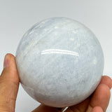 650g,3"(77mm) Blue Calcite Sphere Gemstone @Madagascar,Healing Crystal,B20781
