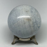650g,3"(77mm) Blue Calcite Sphere Gemstone @Madagascar,Healing Crystal,B20781