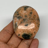 96.7g, 2.4"x1.8"x0.9", Orange Calcite Palm-Stone Crystal Polished Reiki, B16071