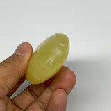 129g, 2.8"x1.9"x0.9", Lemon Calcite Palm-Stone Crystal Polished @Pakistan,B26431