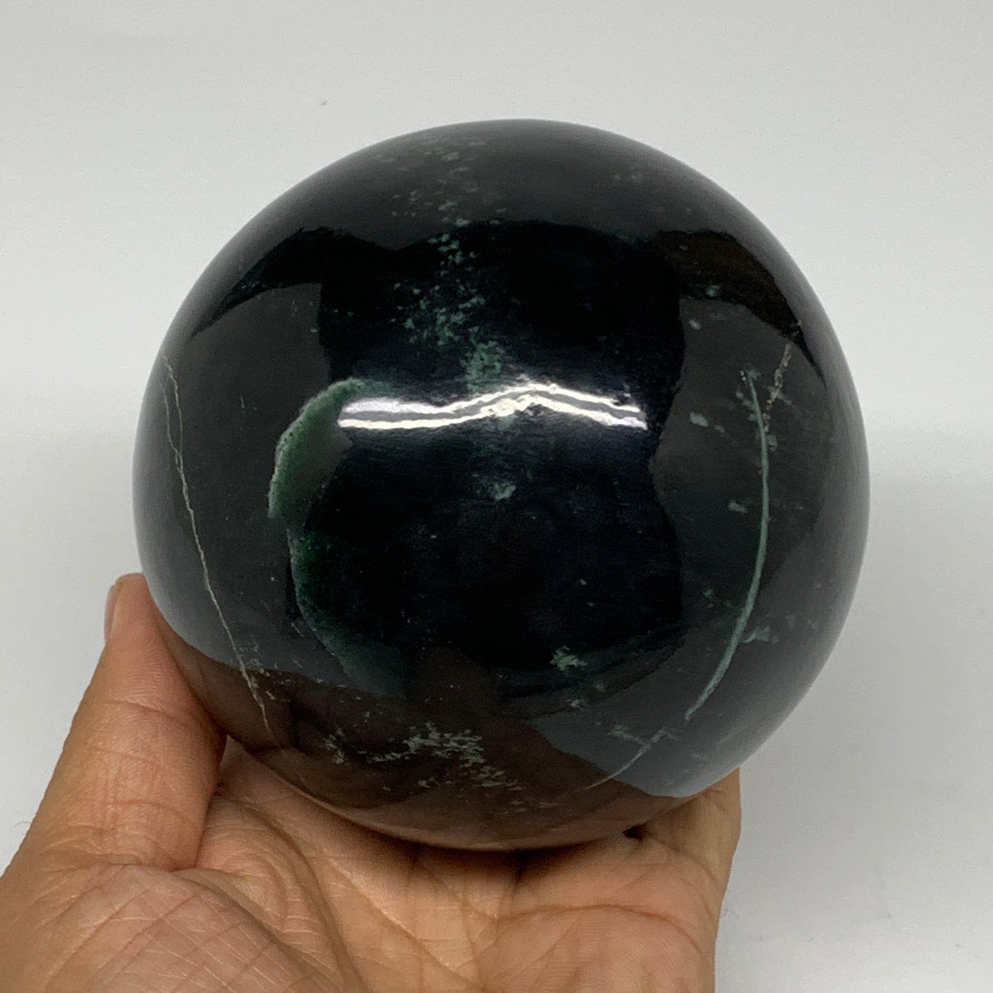 2.6 lbs, 3.7"(93mm) Natural Serpentine Sphere Gemstone,Healing Crystal,B26070