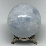 720g,3.1"(80mm) Blue Calcite Sphere Gemstone @Madagascar,Healing Crystal,B20783