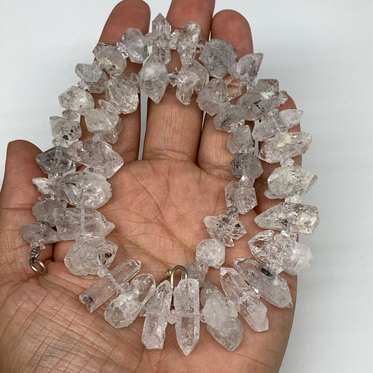 11-24mm, 42 Bds, 83.5g, Natural Terminated Diamond Quartz Beads Strand 16",DQ662