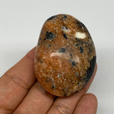 77.2g, 2.2"x1.6"x1", Orange Calcite Palm-Stone Crystal Polished Reiki, B16073