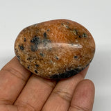 77.2g, 2.2"x1.6"x1", Orange Calcite Palm-Stone Crystal Polished Reiki, B16073