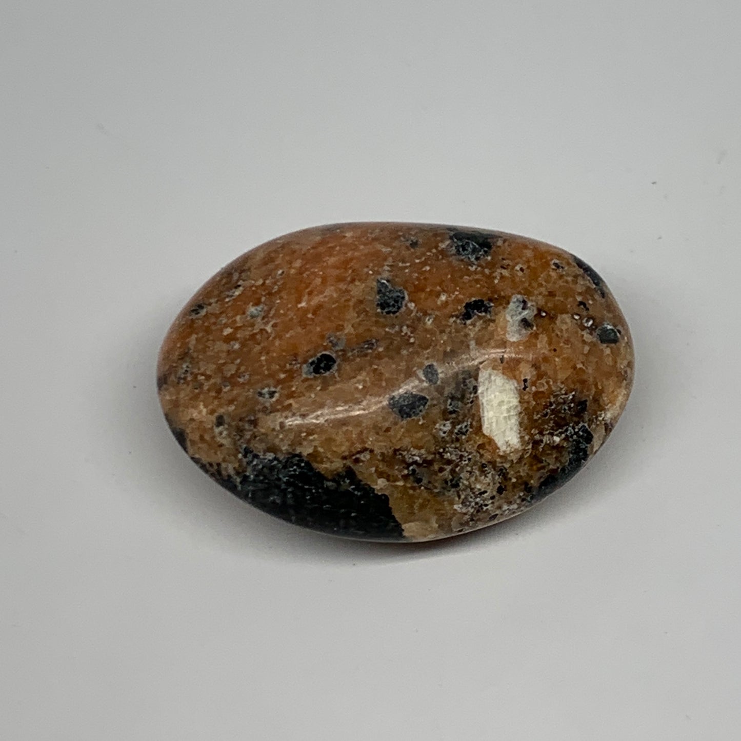 77.2g, 2.2"x1.6"x1", Orange Calcite Palm-Stone Crystal Polished Reiki, B16073