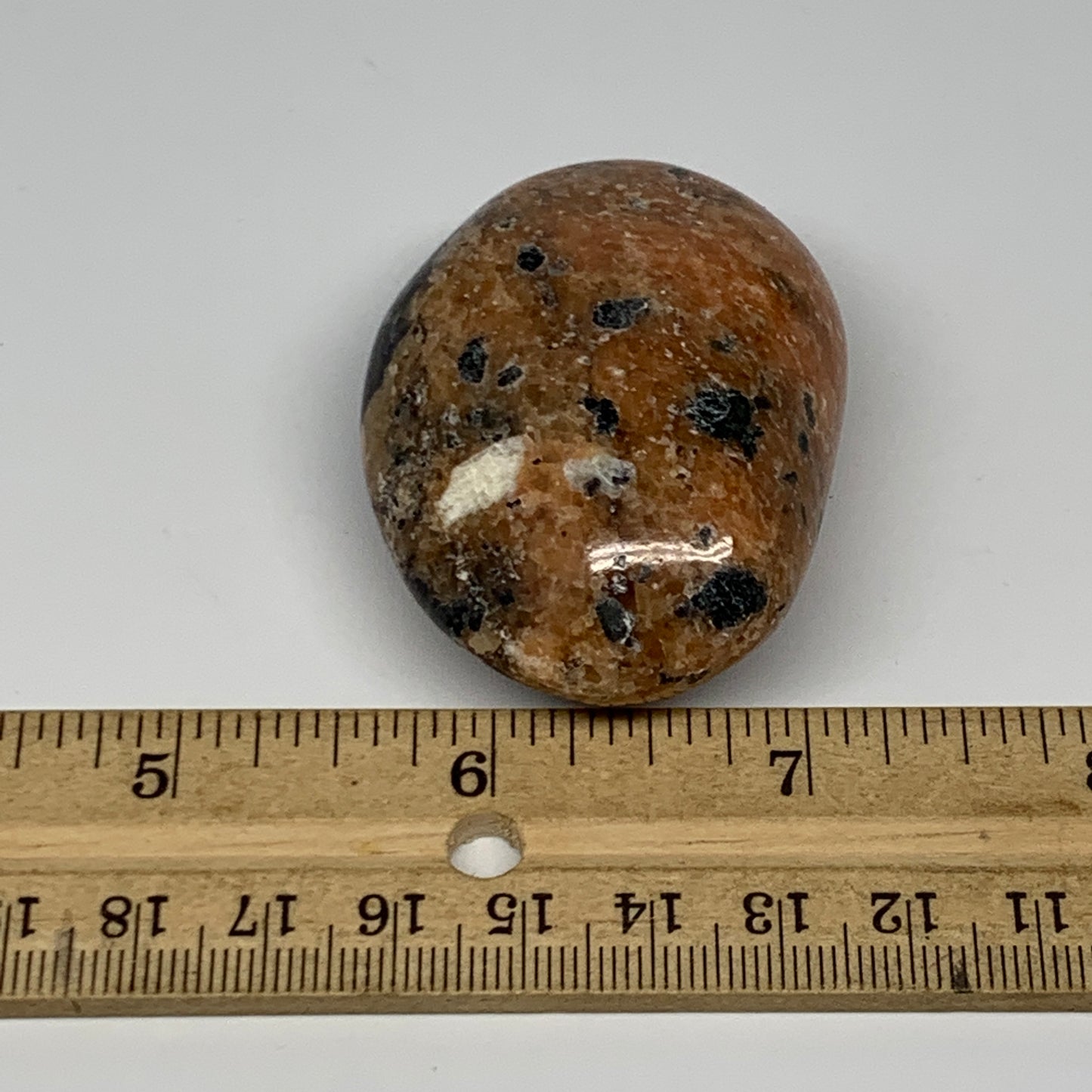 77.2g, 2.2"x1.6"x1", Orange Calcite Palm-Stone Crystal Polished Reiki, B16073