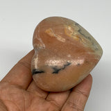 175.6g, 2.3"x2.7"x1.2" Orange Calcite Heart Gemstones from Madagascar, B17638