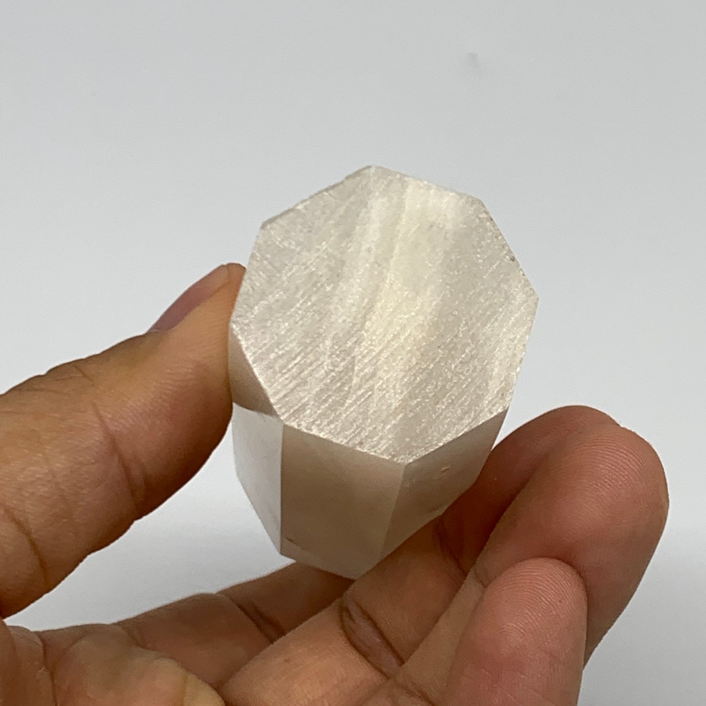 152.4g, 3.7"x1.2" Pink Calcite Point Tower Obelisk Crystal, B23249