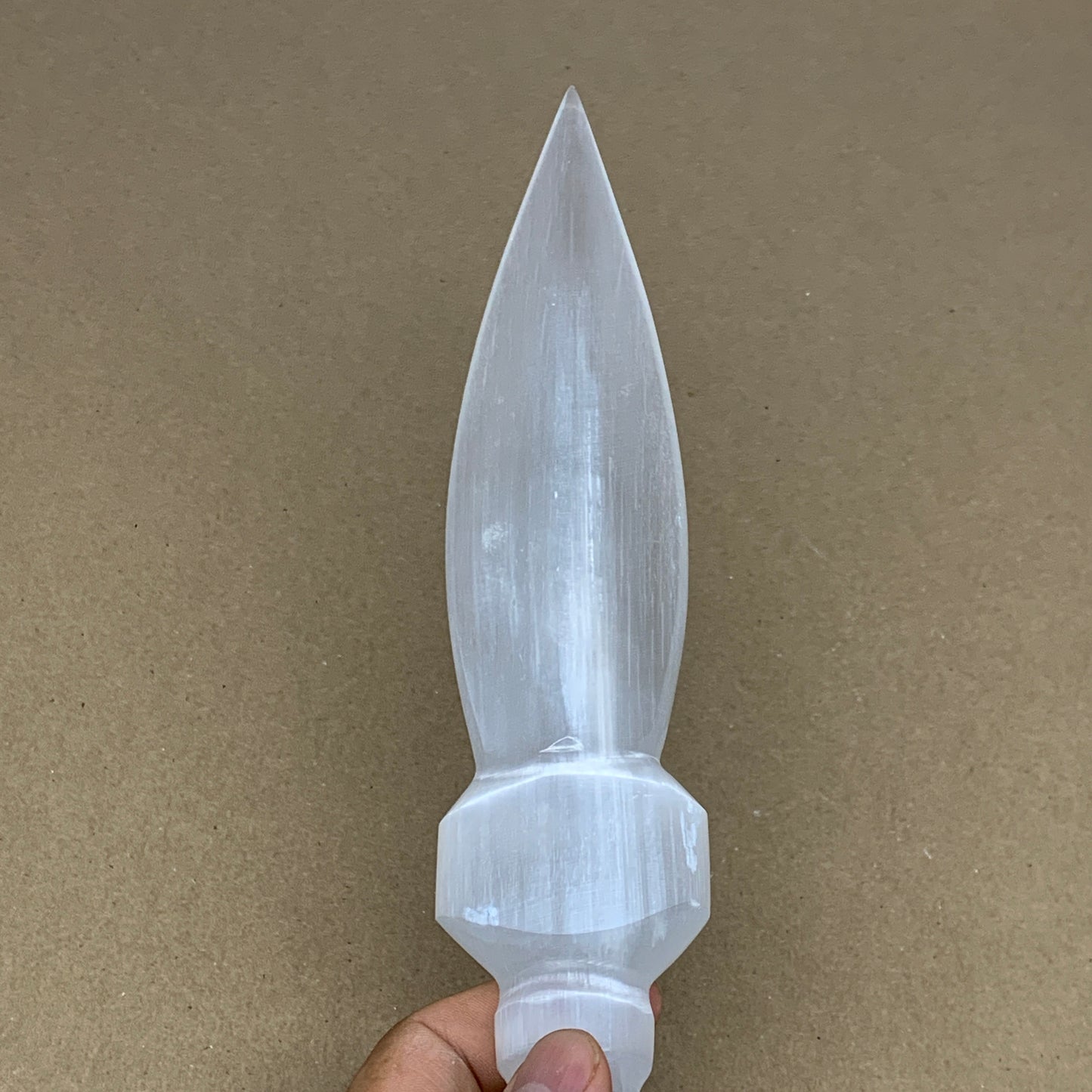 290g,11.5"x1.9"x0.9"Natural Selenite Crystal Knife (Satin Spar) @Morocco,B24021