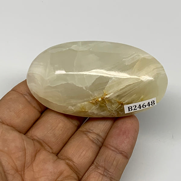 80.9g, 2.8"x1.5"x0.8" Natural Onyx Palm-Stone Reiki @Afghanistan, B24648