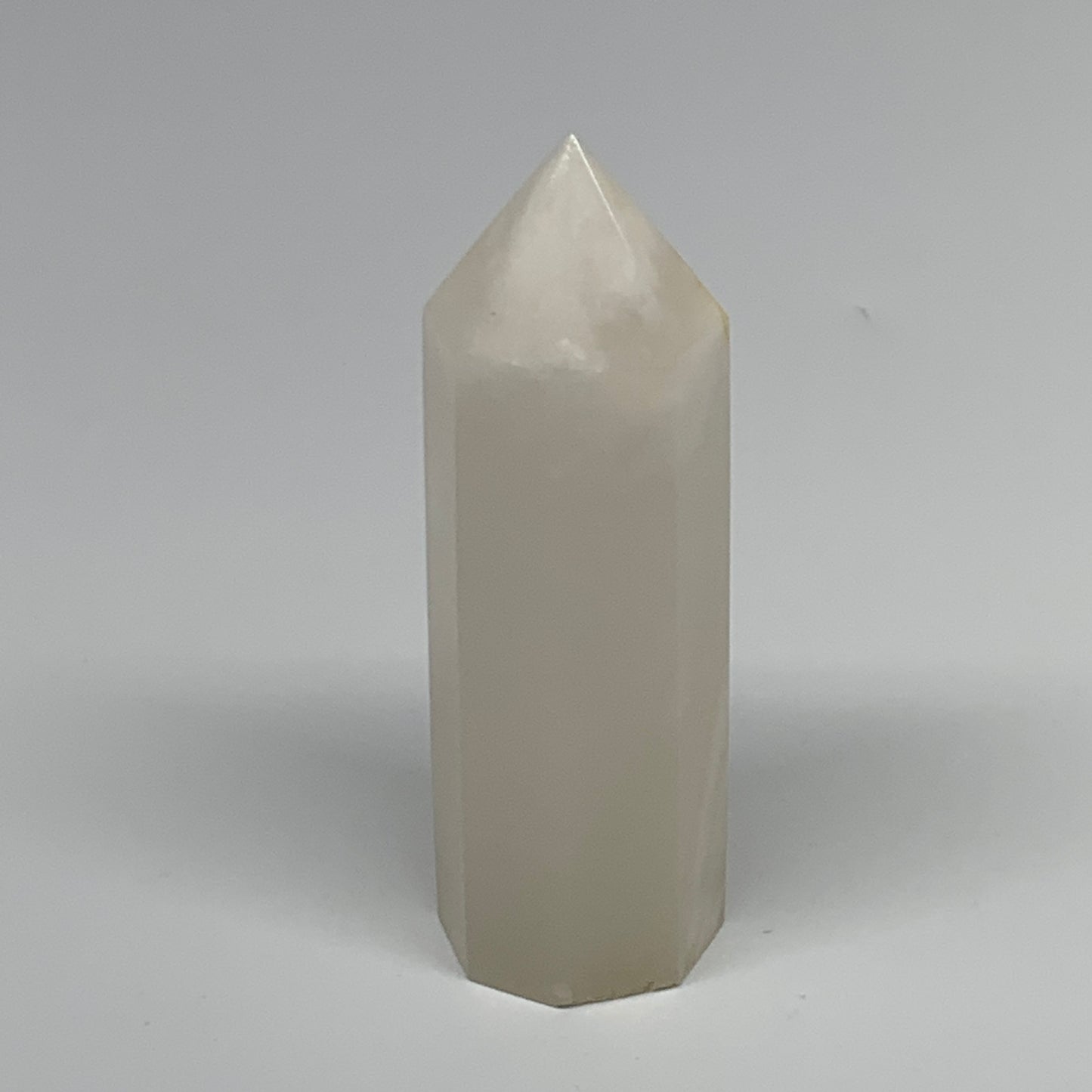 152.4g, 3.7"x1.2" Pink Calcite Point Tower Obelisk Crystal, B23249