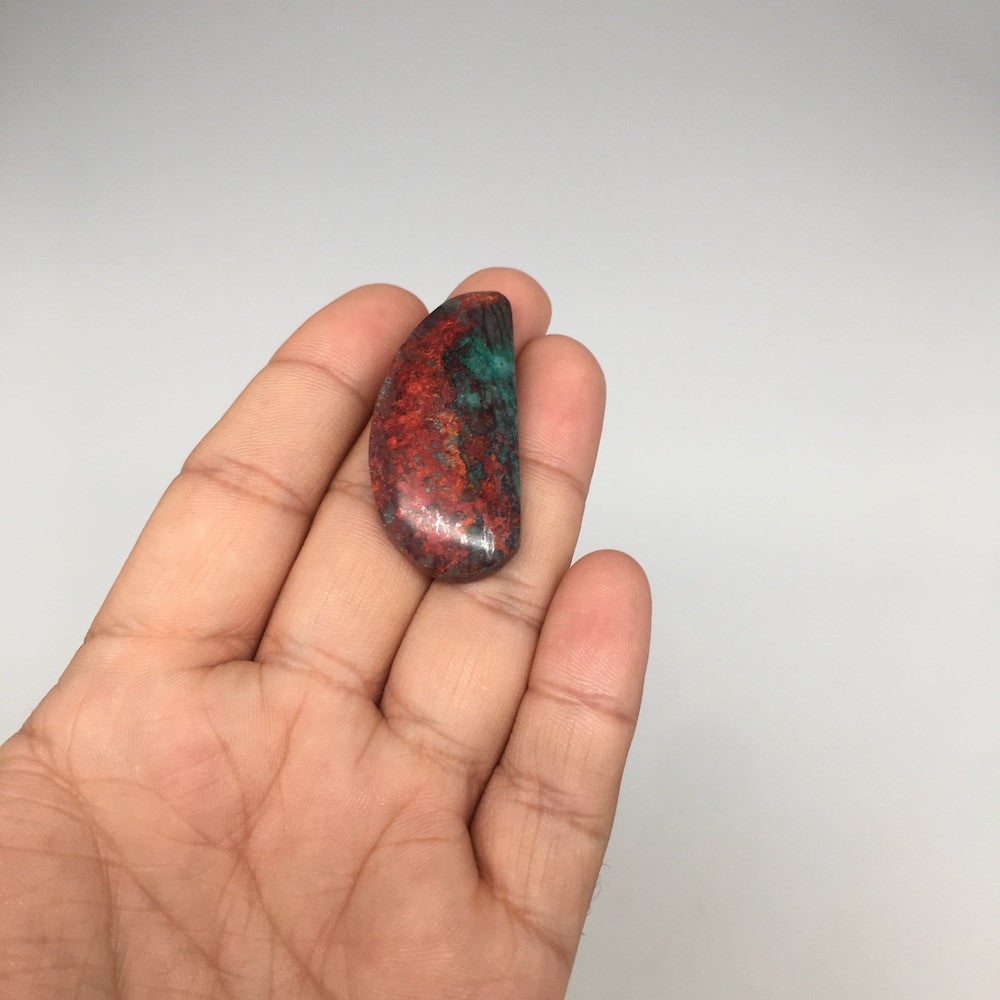 12.9g, 1.7"x 0.8" Sonora Sunset Chrysocolla Cuprite Cabochon from Mexico,SC235 - watangem.com