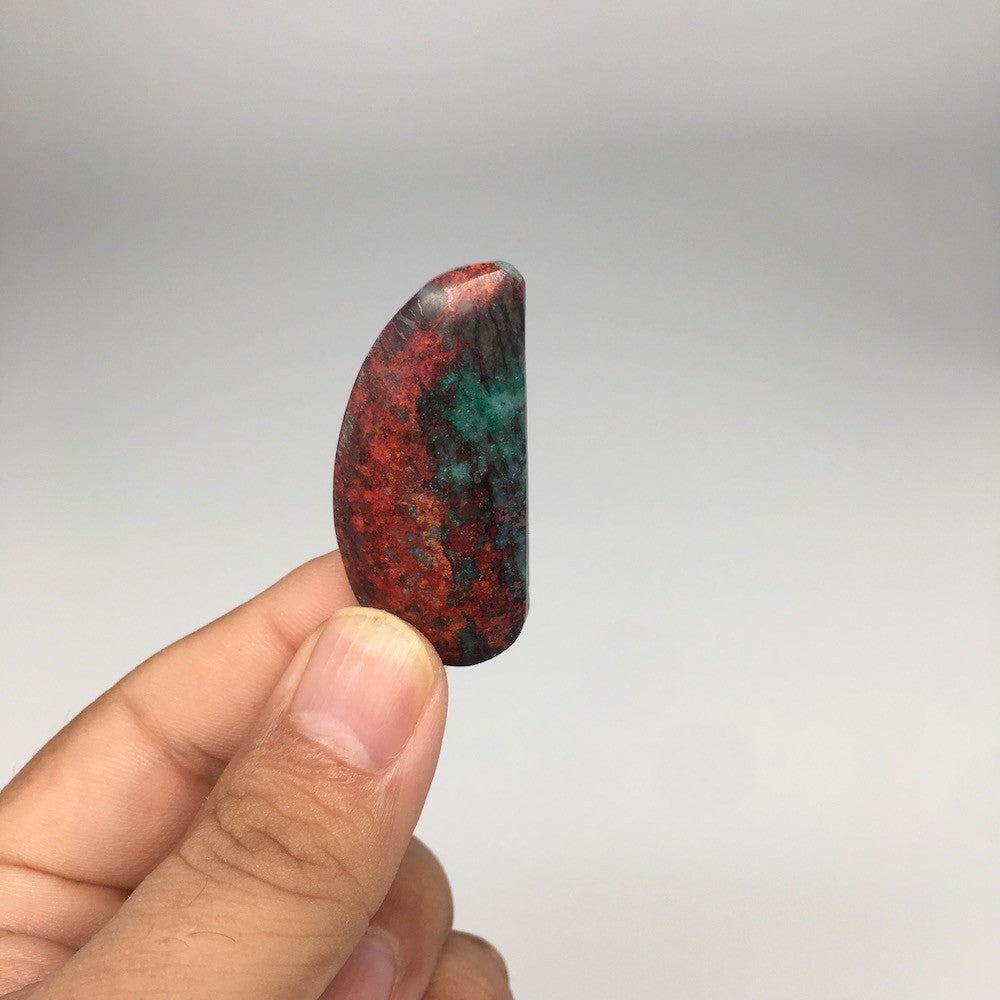 12.9g, 1.7"x 0.8" Sonora Sunset Chrysocolla Cuprite Cabochon from Mexico,SC235 - watangem.com