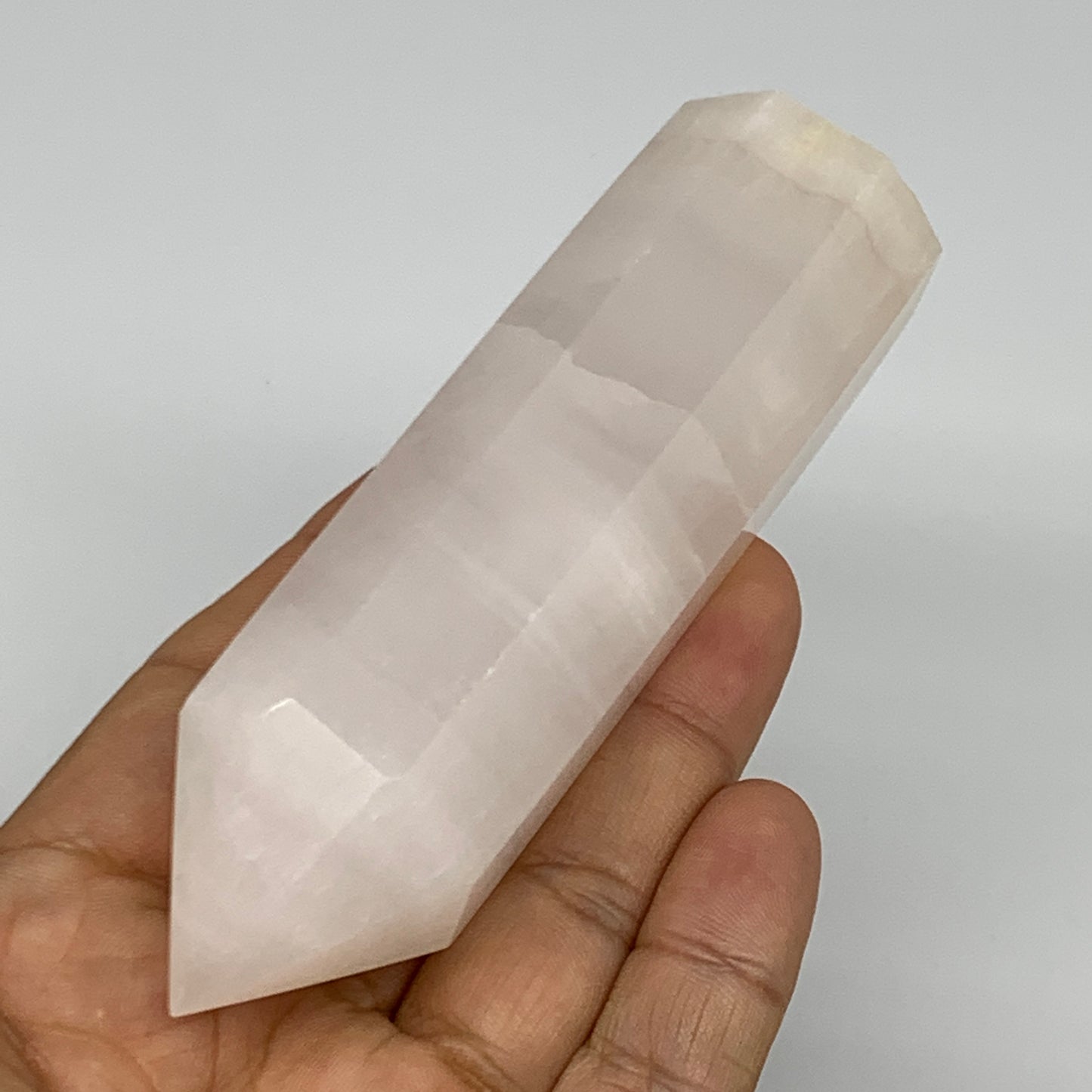 182.4g, 4.2"x1.2"  Pink Calcite Point Tower Obelisk Crystal, B23250