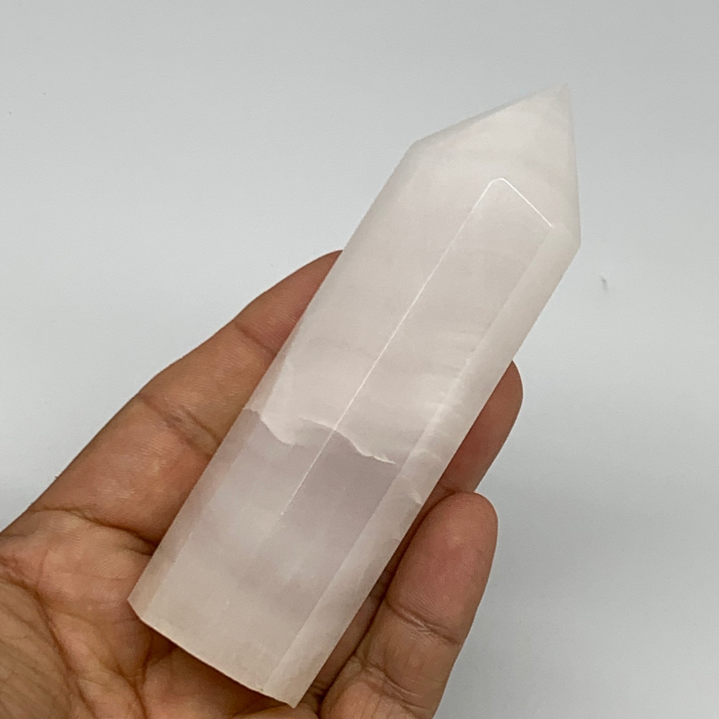 182.4g, 4.2"x1.2"  Pink Calcite Point Tower Obelisk Crystal, B23250