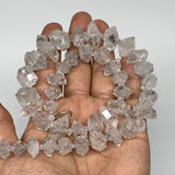 11-20mm, 41 Bds, 80.9g, Natural Terminated Diamond Quartz Beads Strand 16",DQ666