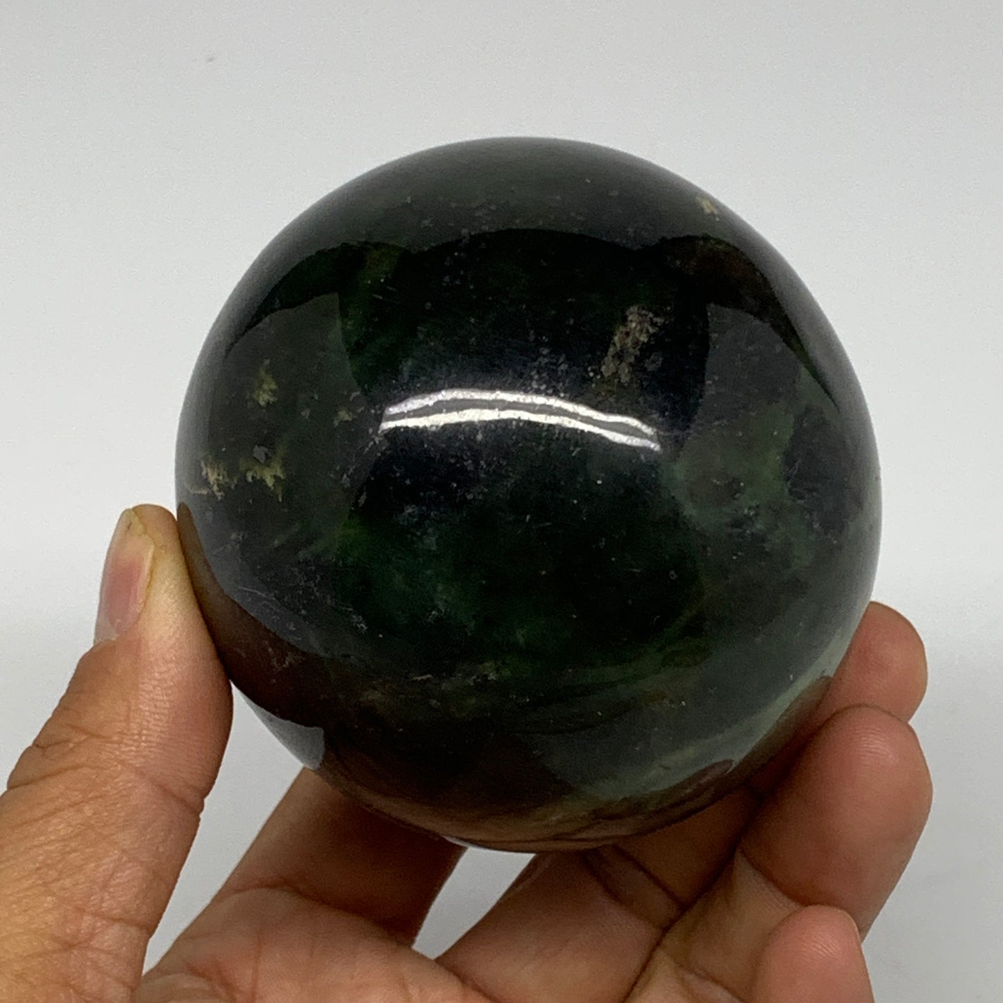1.12 lbs, 2.8"(71mm) Nephrite Jade Sphere Gemstone,Healing Crystal,B26076