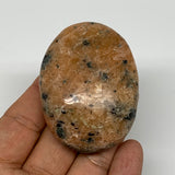 90.6g, 2.4"x1.8"x0.9", Orange Calcite Palm-Stone Crystal Polished Reiki, B16077