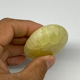 113.4g, 2.6"x1.9"x0.9", Lemon Calcite Palm-Stone Crystal Polished @Pakistan,B255