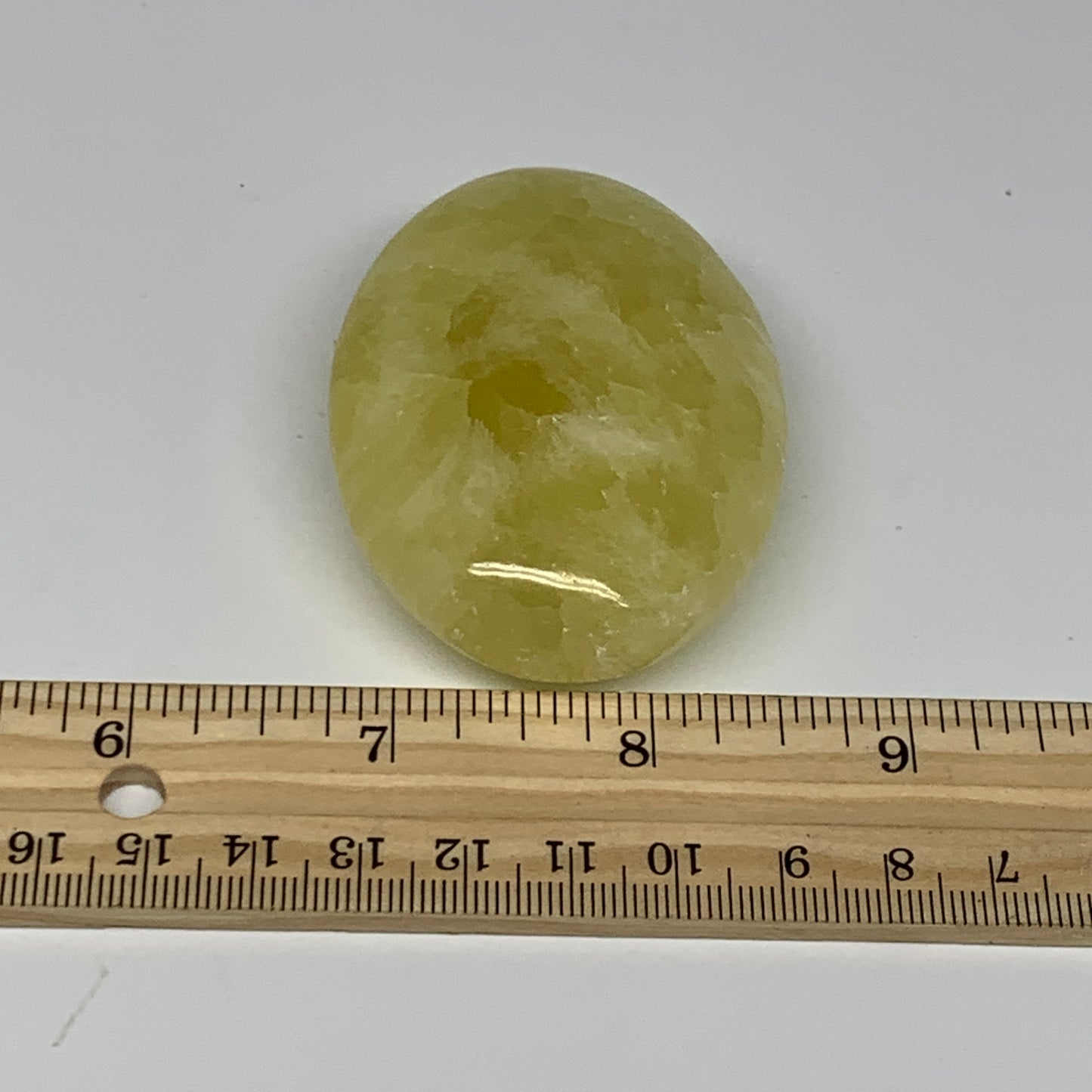 113.4g, 2.6"x1.9"x0.9", Lemon Calcite Palm-Stone Crystal Polished @Pakistan,B255