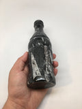 7.5" x 2.4" Black Fossils Orthoceras Coke Bottle Hand Carved Shiny Polish,MF1181
