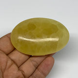 107g, 2.7"x1.8"x0.8", Lemon Calcite Palm-Stone Crystal Polished @Pakistan,B26438