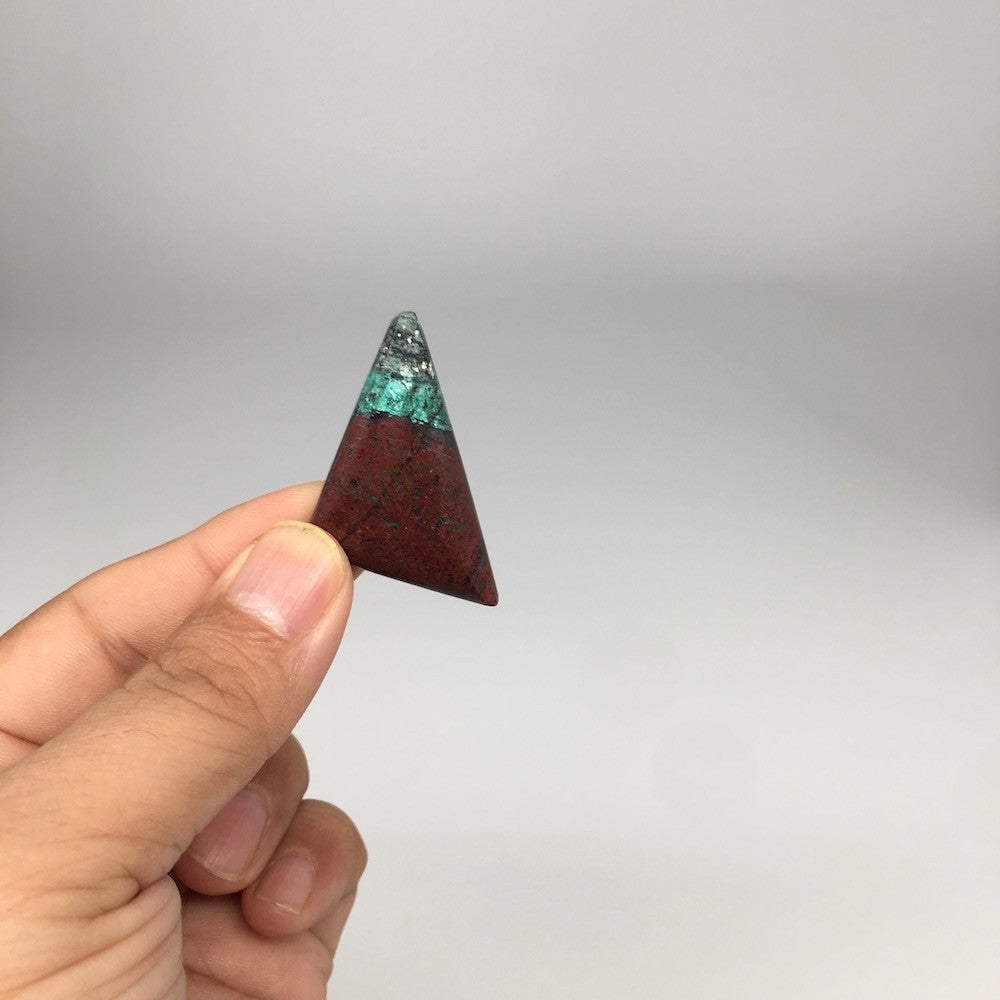 11.1g, 1.7"x 1.1" Sonora Sunset Chrysocolla Cuprite Cabochon from Mexico,SC238 - watangem.com