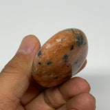 88.5g, 2.5"x1.6"x0.9", Orange Calcite Palm-Stone Crystal Polished Reiki, B16078