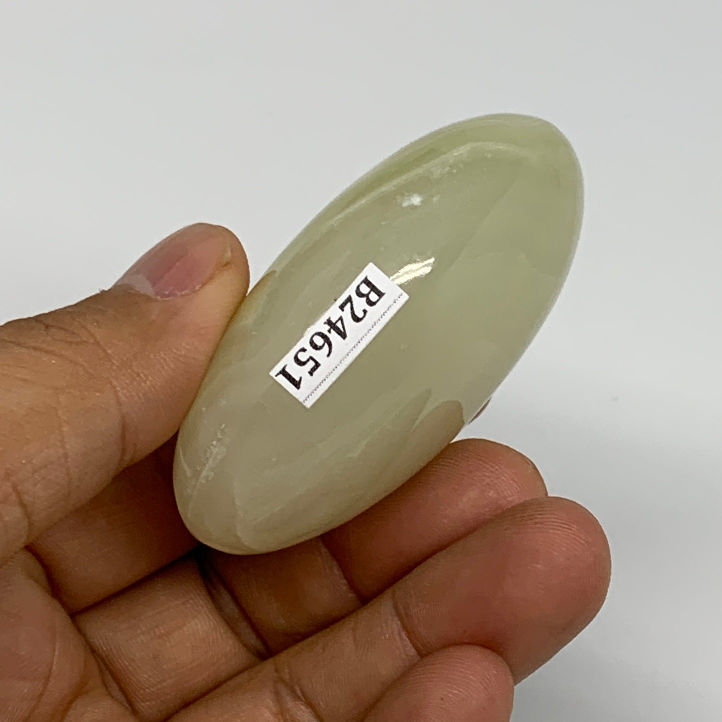 83.9g, 2.3"x1.5"x1" Natural Onyx Palm-Stone Reiki @Afghanistan, B24651