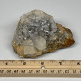 412g, 3.7"x3.6"x2.2", UV Reactive Chalcopyrite Calcite Cluster Fluorite Mineral